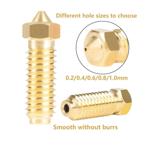 Brass Nozzle Set For Kobra 3 And Kobra S1 3D Printers, 20 Pack With 0.2mm 0.4mm 0.6mm shown in different angles