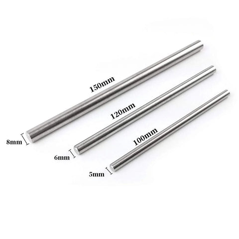 Stainless Steel Round Rods Dowel Pin Kit For DIYers And Crafting 10 Pcs In 5x100mm 6x120mm And 8x150mm Sizes