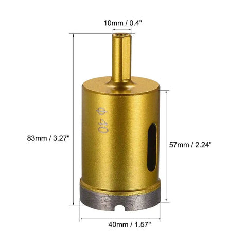 40mm Diamond Core Drill Bit Hole Saw For Concrete Brick Block Stone Masonry Ceramic Tile Glass Dry And Wet Use Diamond Coated Core Bit For Electric Drills And Angle Grinders By uxcell.