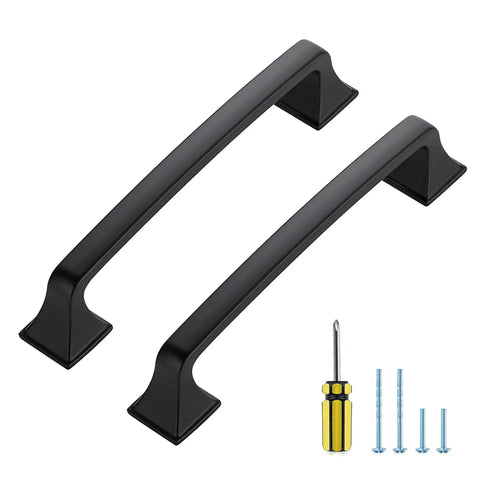 30 Pack 5 Inch Center Black Matte Cabinet Pulls Arch Style Drawer Handles with screws and screwdriver