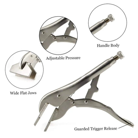 Adjustable Locking Pliers For Sheet Metal 8 Inch Flat Head Duckbill Clamp with carbon steel construction and quick release