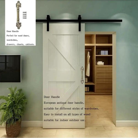 Sliding Barn Door Pull Handle Hardware In Bronze Tone For Wooden Garden Gate Shed Cabinet Doors Large Wooden Door Handle Antique Doorknob Vintage Door Handle 7.87 Inch High Strength Alloy Material shown installed on white sliding door