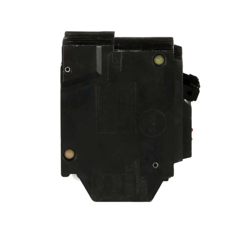 Side view of THQL2130GFT 30A Double-Pole GFCI Circuit Breaker Self-Test for 120/240 VAC, black, with visible load side lugs.