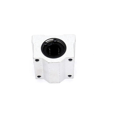Top view of SCS16UU linear ball bearing block with 16mm bore diameter for smooth low friction linear motion in CNC machines, 3D printers.