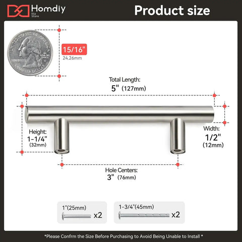 Brushed Nickel Cabinet Pulls 3 Inch Center To Center 5 Inch Overall Length Stainless Steel Cabinet Hardware 15 Pack