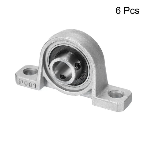 Six Pack Pillow Block Bearing Kit 12mm Bore Self Aligning Mount With Cast Iron Housing Zinc Alloy Inner Bearings