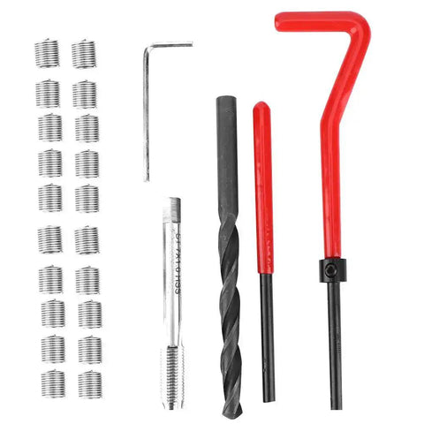 25Pcs Pro Grade Thread Repair Kit M7x1 Stainless Steel Thread Inserts With Spiral Drill And Wrench For Auto Parts
