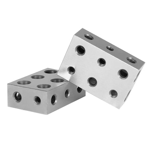 Matched Pair 1 2 3 Machinist Blocks With 11 Holes From TINVHY For Precision Setup In Pro Grade Hardened Tool Steel Ground On All Sides