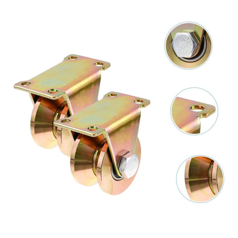 Heavy Duty Track Wheel Pulley Block Two Pack With V Type Groove Sliding Gate Roller For Sliding Doors shown from various angles