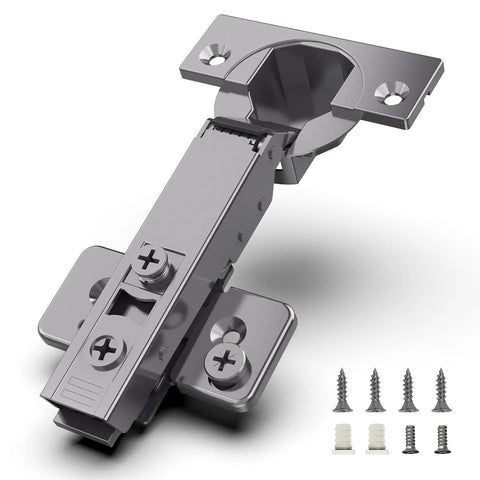 Frameless Full Overlay Soft Close Concealed Cabinet Hinges 20 Pack Black Titanium Plated Self Closing 105 Degree Open Angle And 85 Degree Stop 3D Adjustment Clip On Stainless Steel For Cabinet Doors Easy Install No Fuss
