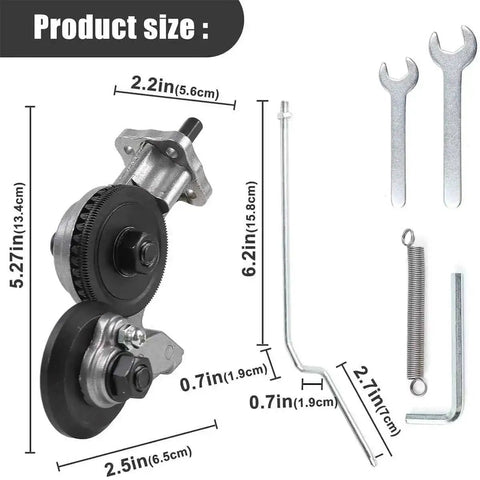 Turn Your Drill Into a Metal Sheet Cutter Nibbler for Precise Cuts, Fast Drill Attachment with dimensions and included tools