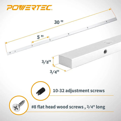 Crosscut Sled and Miter Bar Set for Table Saws, 2 Pack, 3/4 Inch by 3/8 Inch by 24 Inch with predrilled holes and screws