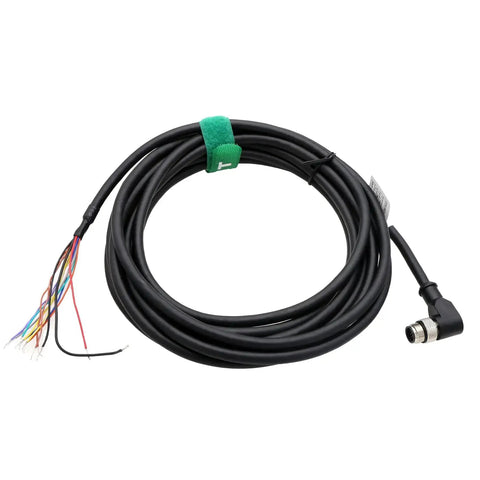 M12 A-Coded 12 Pin Male 90 Degree To Flying Leads GPIO Power Cable for RFID Readers and Sensors, 3m Black Cable
