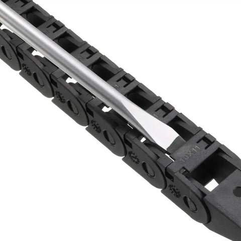 Open Type Drag Chain Cable Carrier With End Connectors R18 10x11mm Inner Size 1 Meter Plastic For Electrical CNC Router Machines open