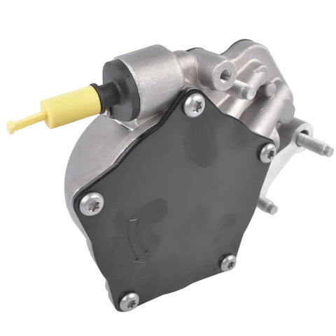GELUOXI vacuum pump replacement, side view; GM automotive part with black cover and yellow inlet connector.