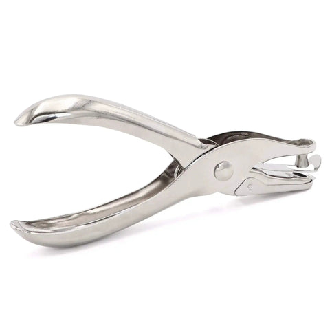 Tiny One Eighth Inch Circle Hole Paper Punch, Compact Handheld Metal Puncher with Eight Sheet Capacity for Tags