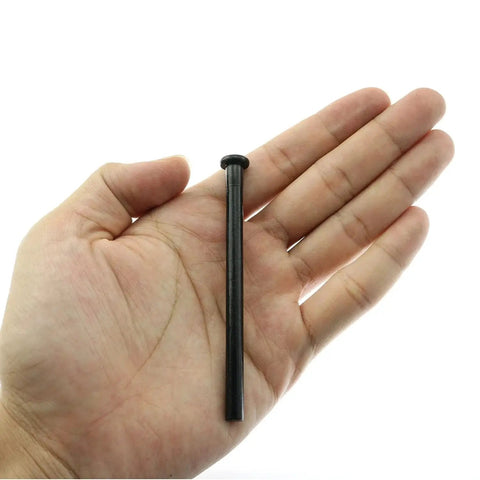 4 Pack 3.5 Inch Stainless Steel Door Hinge Pins For Interior Replacement Black shown on hand, close-up view