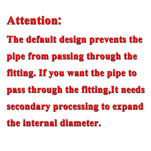 Attention warning text about pipe fitting design and modification requirements.
