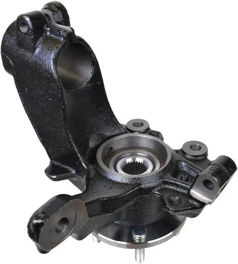 Front Left Wheel Hub Bearing And Steering Knuckle Assembly For Ford Focus 2012 2013 2014 2015 2016 2017 2018 2.0L FWD Preassembled Bolt On Replacement Part Easy Install Driver Side showing preassembled part designed for easy installation on driver side.