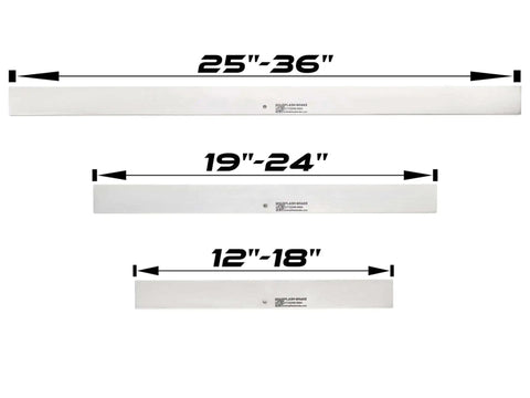 Three sizes of 36in Flash Brake Standing Seam Roof Eave Edge Bender Tool With Bracket For Metal Roofing Pros shown.