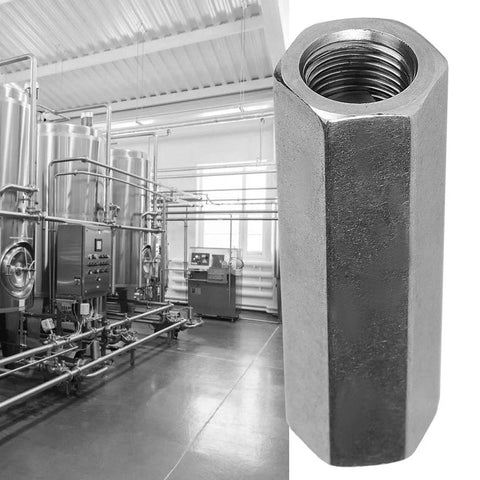 Air check valve, stainless steel hex, BSPP female thread, 1/4 in; one-way valve for gas, oil, and water pipes (close-up)