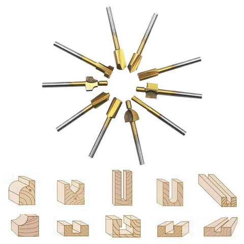 20 Piece HSS And Carbide Router Bit Set With One Eighth Inch Shank For DIY Woodworking, Carving, Sculpting, Engraving And Drilling