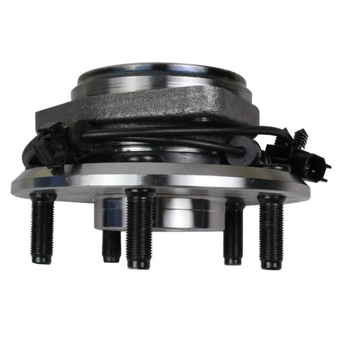 Side view of two pack front wheel hub and bearing assembly for 2007 2010 Jeep Wrangler front axle 5 lug with ABS for OEM replacement