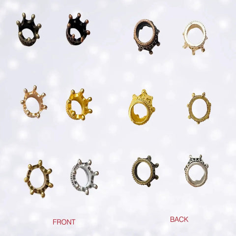120 Pcs Mini Crown Charms 3D Alloy King Crown Beads Bulk Large Hole Spacer Beads For Jewelry Making DIY Craft Bracelet Necklace Supplies