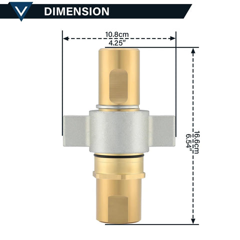 Solimeta 1-inch NPT wet-line hydraulic quick disconnect coupling with brass fittings and silver wing-nut body.