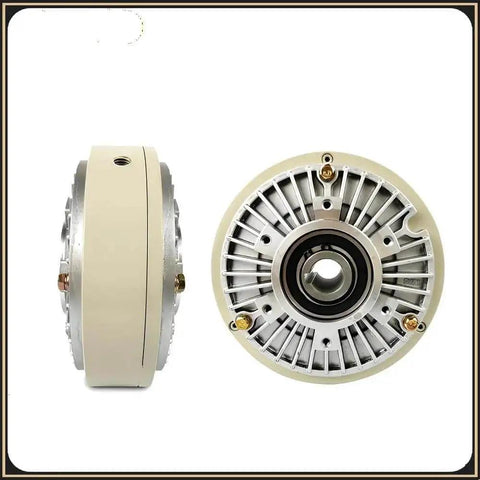Front and side view of Pro Grade 1000RPM Hollow Shaft Magnetic Powder Brake Kit, 24V Tension Controller For Printing And Dyeing Machines.