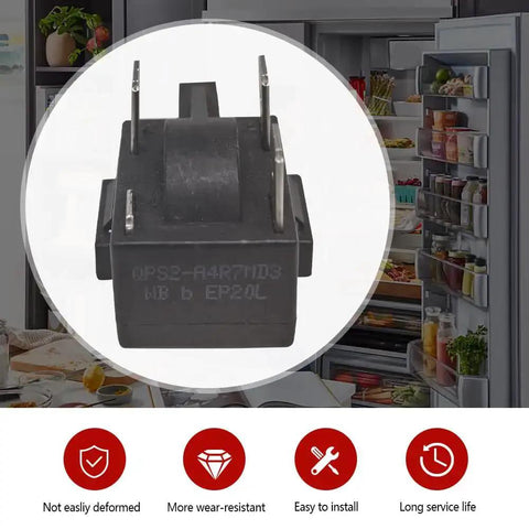 QPS2-A4R7MD3 PTC start relay for refrigerators displayed in kitchen setting