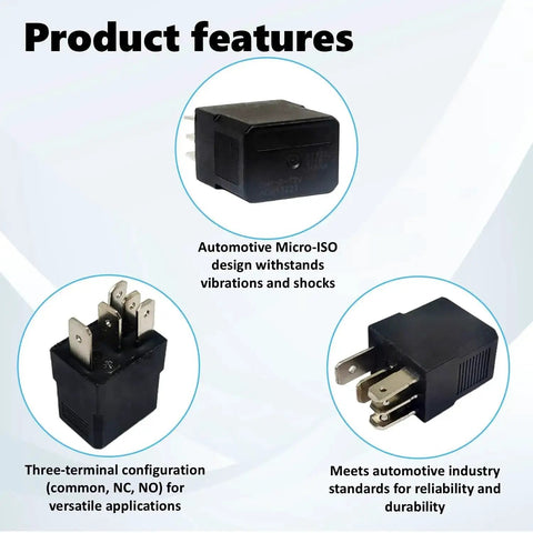 Beefed-Up 12V DC Automotive Power Relay 35A SPDT 5 Pins Quick Connect For Cars And Trucks, CM1-R-12V ACM13221 with details