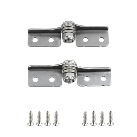 2 Pack Stainless Steel Torque Shaft Hinges With Adjustable Torque And 90 Degree Damping Locking Action, Left And Right Set, screws included