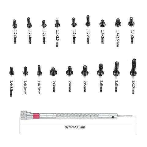 500 Pcs Small Replacement Screws Set For Electronics Glasses Watches Laptops And SSD HDD Repair M1.2 M1.4 M2.0 screws and driver