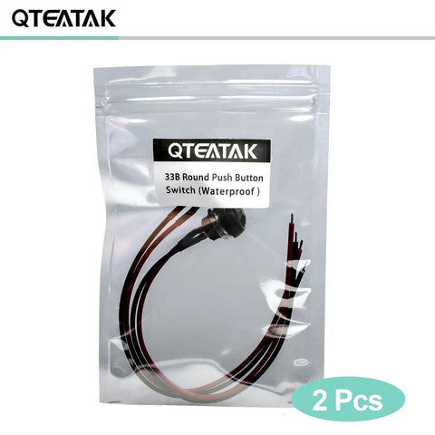 12mm Pre-Wired Mounting Hole On Off Mini Round Waterproof Momentary Push Button Switch JF-33B Pack Of Two in package