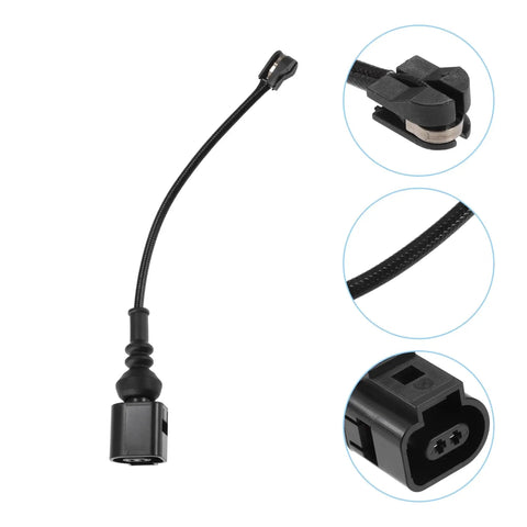 ACROPIX front brake pad electronic wear sensor cable for VW Touran, pack of 2, black braided, 2-pin connector