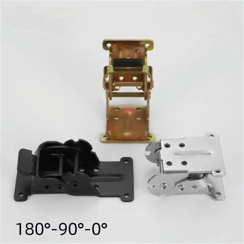 Tough As Nails Folding Leg Bracket Set Four Pack 180 Degree Foldable Industrial Locking Hinges With Screws High Load Capacity Silver