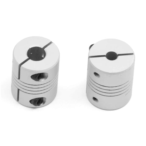 Befenybay aluminum shaft couplings, 2pcs, 5-8 mm bore, 25 mm length, for stepper motors