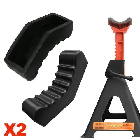 Image showing a 6 Ton Car Jack Stand Rubber Pad For Slotted Lift Floor Adapter And Safety Grip, displaying side and front views.