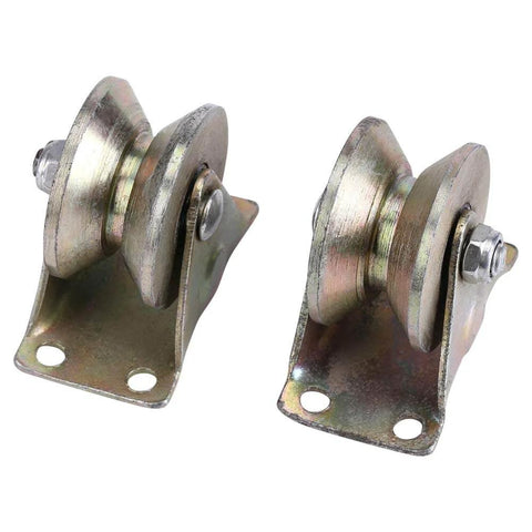 2 Inch V Type Sliding Gate Roller Set For Heavy Duty Steel Wheel Track Rail Ideal For Sliding Gates Rolling Gates Inverted Track And Industrial Machines Rail Delivers Quiet Operation Vibration Dampening Durable Steel Construction