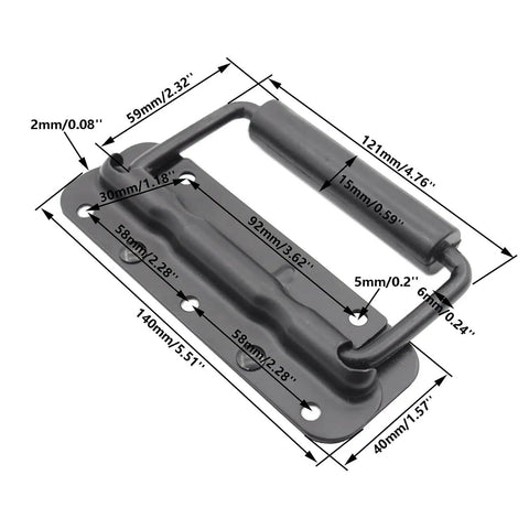 Two Pack Spring Loaded Chest Handle Pulls With Rubber Grip Surface Mount For Chests Trunks Crates And Storage Boxes