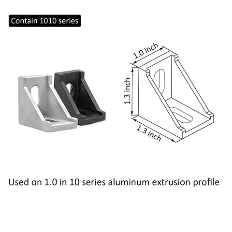 20 Sets 10 Series Aluminum Extrusion Corner Bracket Kit Pro Grade 1x1 Inch Right Angle L Connectors With T Nuts And Stainless Hardware