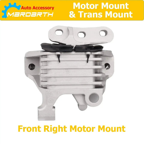 Front view of front right motor mount from 3-Piece Engine & Transmission Mount Set for 2014-2021 Jeep Cherokee 2.4L OE Style.