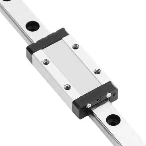 Close-up of 2 Pack 150mm Linear Sliding Rail Guide Set With 2 MGN9H Carriage Blocks For 3D Printers And CNC Machines Heavy Duty Steel Rails