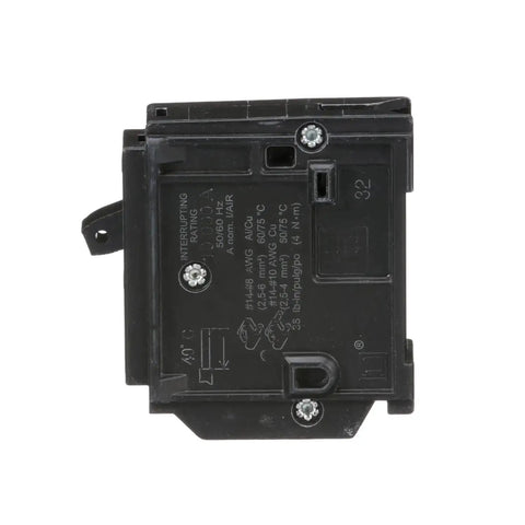 Close-up of Homeline 15 Amp 120 Volt Plug In Circuit Breaker 1 Pole UL Listed 10kA Interrupting Capacity Standard Type 10 Pack