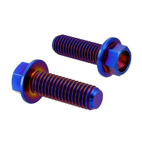 Burnt Blue Titanium Flanged Hex Head Bolt M8x1.25x20mm Pack Of 5 6AL4V Aerospace Grade Ti Rust Proof Fastener Boss Grade Lightweight And Extra Strong Aviation Grade Bolt For Cars Motorsports Bikes And Industrial Use