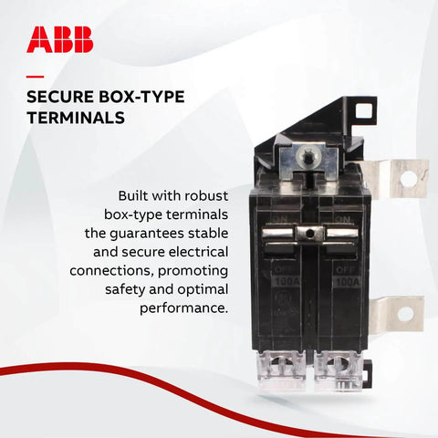 Single 100 Amp Double-Pole Master Breaker Kit for PowerMark Gold Load Centers showing secure box-type terminals