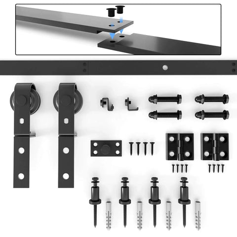 Bi Fold Barn Door Hardware Kit For Two Doors With Low Ceiling Roller System Lite Version Fits 24 Inch Bifold Doors No Door Included