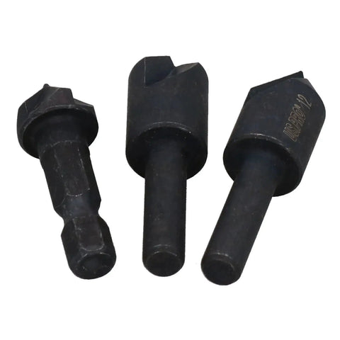 3 Piece Countersink Drill Bits Set For Soft Metal And Wood, 70 Degree And 90 Degree Countersinks, Pro Grade Hardened Steel
