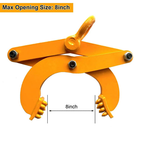 Heavy Duty Pallet Puller Clamp With 8 Inch Jaw Opening For Pallets Wood Trees in yellow alloy steel